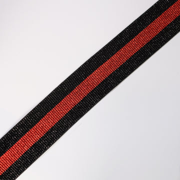 Acquista nero-rosso Elastico Righe Lurex