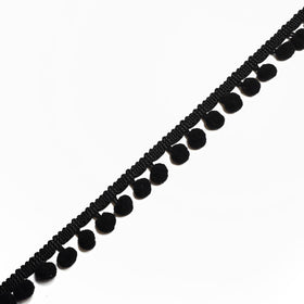 Acquista nero Passamaneria Pompon 10mm