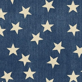 Cotone Americano Effetto Jeans Con Stelle