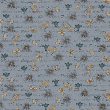Cotone Americano Bluebird Of Happiness Mixed Media Blue