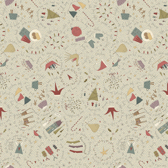 Cotone Americano Natale Stampa Grande