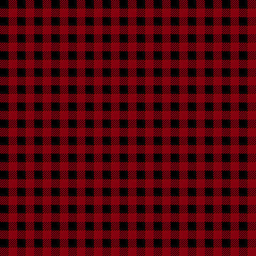 Cotone Americano Scozzese Rosso e Nero