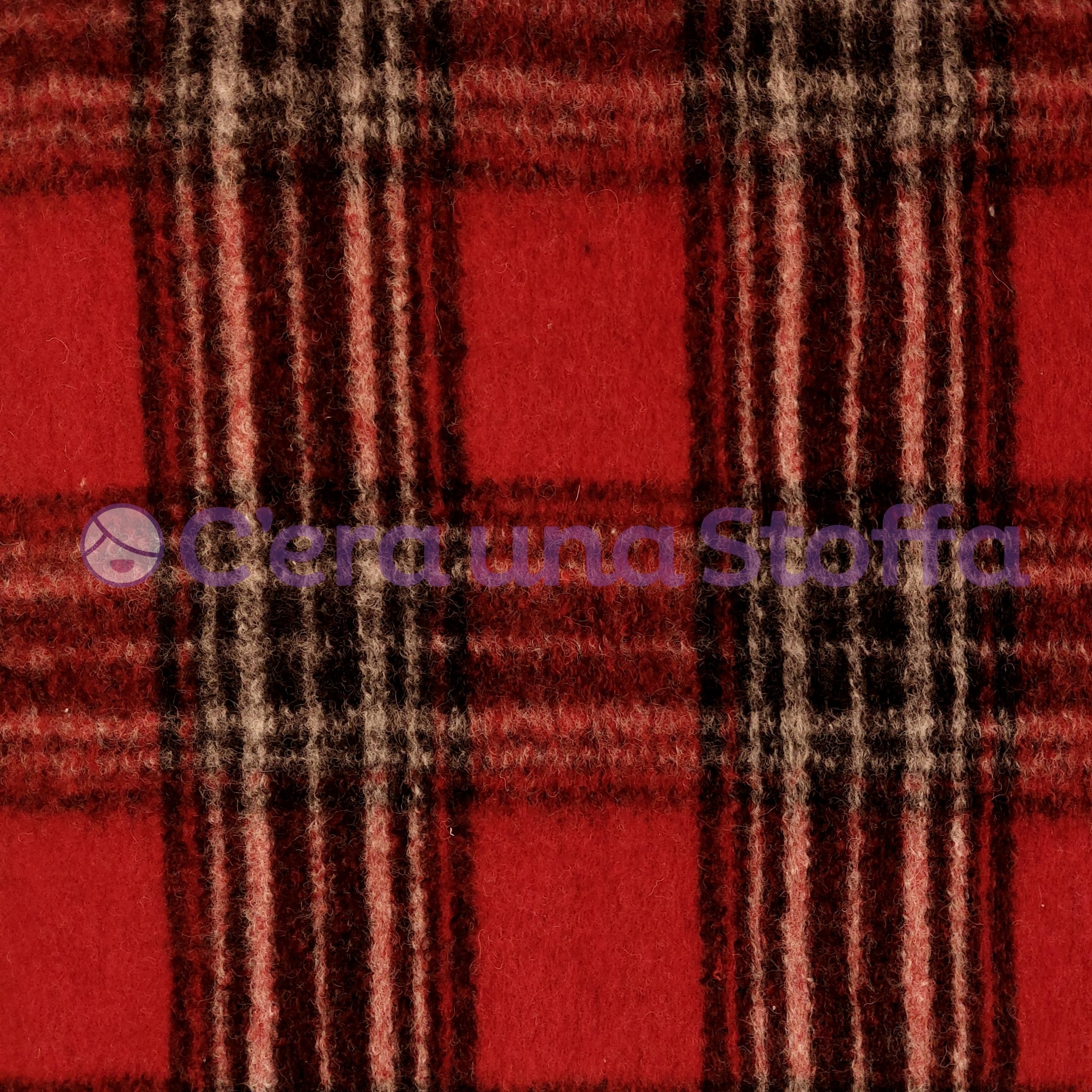 Acquista rosso-nero Tessuto Lana Scottish