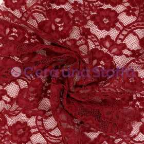 Acquista rosso-bordeaux Tessuto Pizzo Spizzuto