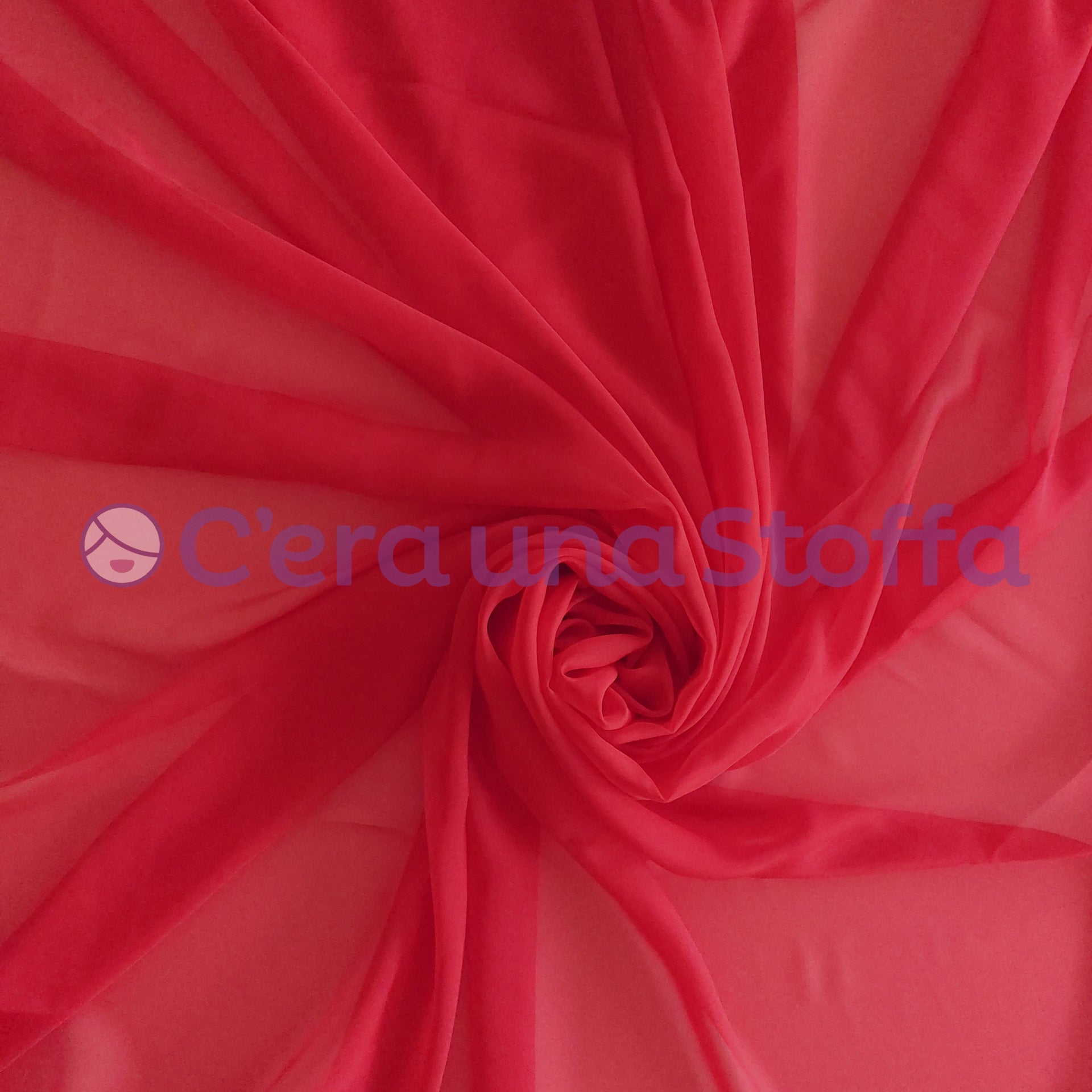 Acquista rosso Tessuto Chiffon Vedo