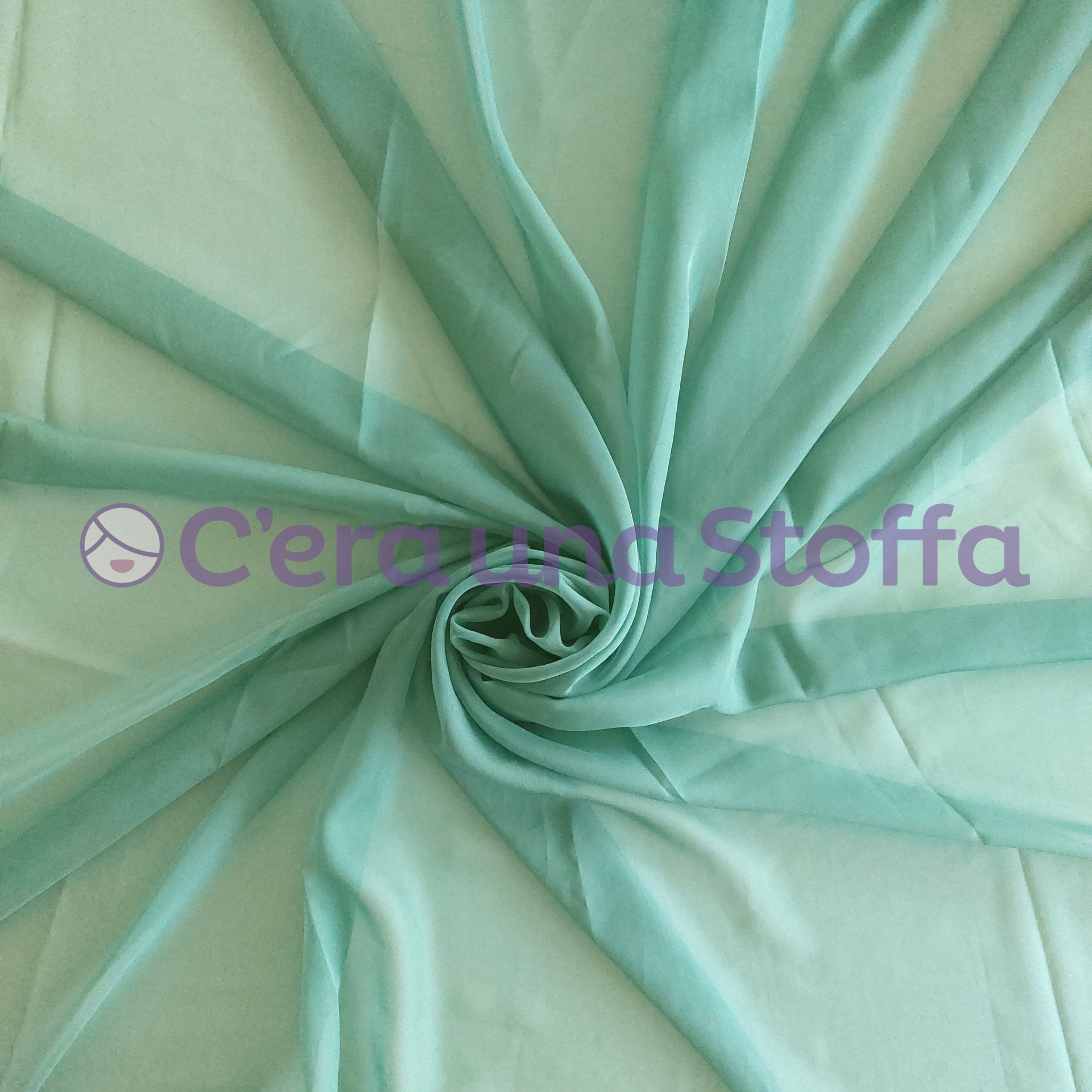 Acquista topazio-salvia Tessuto Chiffon Vedo