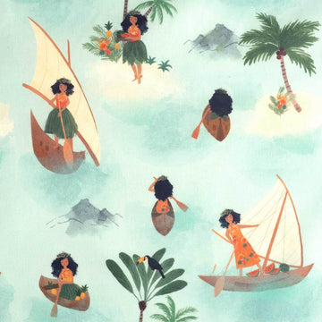 Katia Fabrics Popeline Polynesian Seafarers