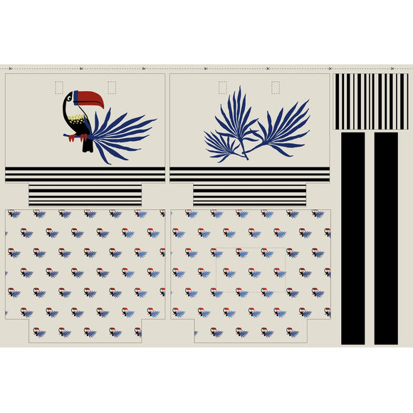 Katia Fabrics Canvas Slim Pannello Borsa Toucan Fluor