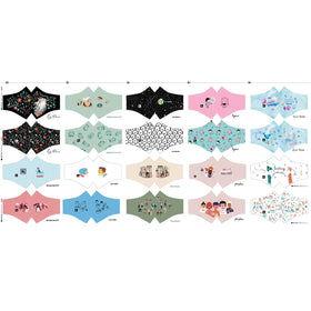 Katia Fabrics Poplin Antibacterian Mask Pannello Mascherine Illustrators 2