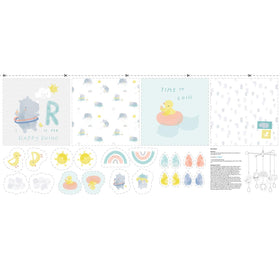 Katia Fabrics Jersey Sky Rhinos Baby Pannello Giostrina