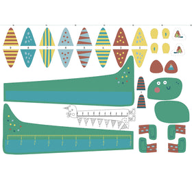 Katia Fabrics Pannello Canvas Dinosaur Measurer Metro