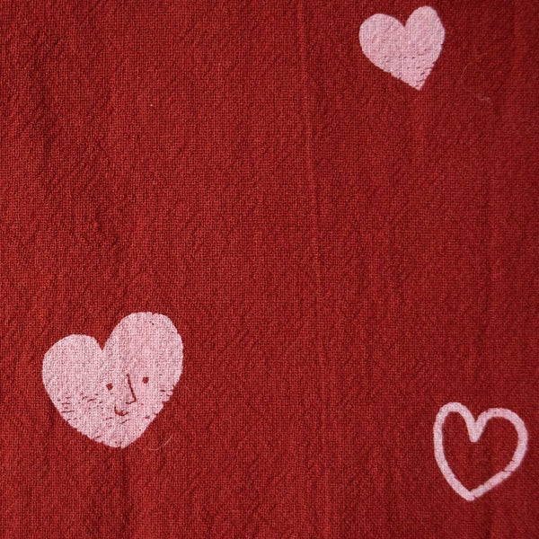 Katia Fabrics Cotone Rustico Hearts Cayenne