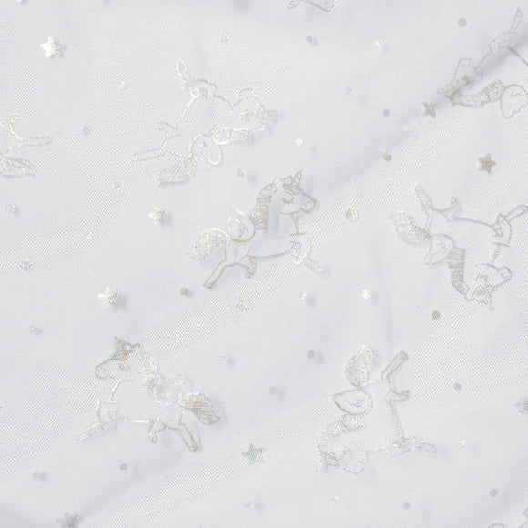 Katia Fabrics Tulle Grey Unicorns